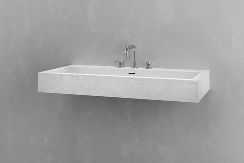 Wall-Mounted Rectangular Concrete Sink