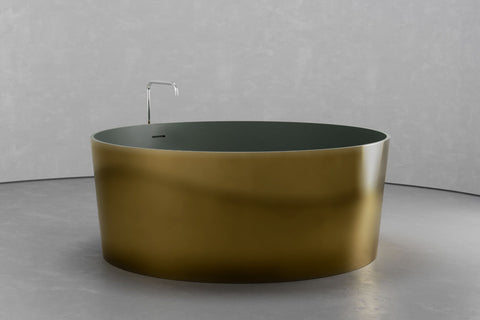 Round Japanese Soaking Tub – Freestanding Concrete
