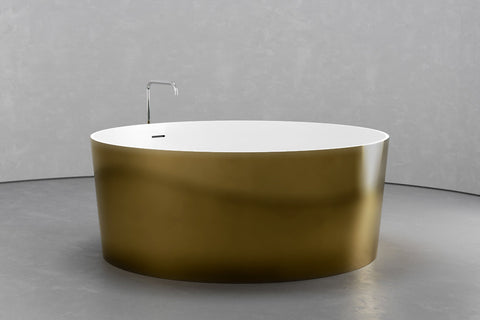 Round Japanese Soaking Tub – Freestanding Concrete
