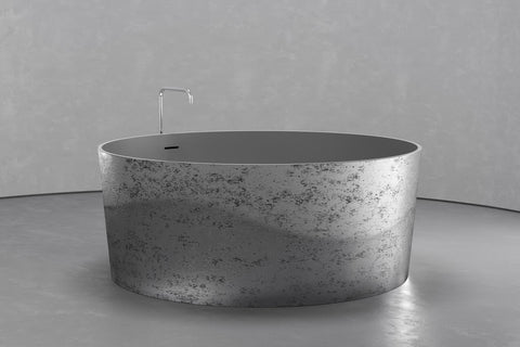 Round Japanese Soaking Tub – Freestanding Concrete