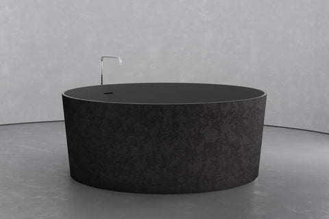 Round Japanese Soaking Tub – Freestanding Concrete