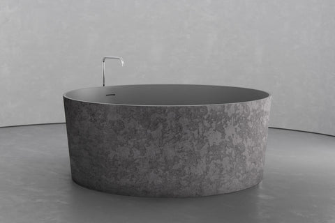Round Japanese Soaking Tub – Freestanding Concrete