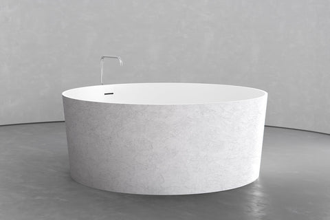 Round Japanese Soaking Tub – Freestanding Concrete