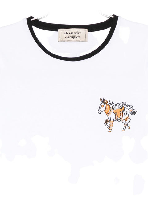Alessandro Enriquez Embroidered Cotton T-Shirt