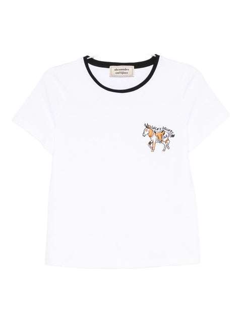 Alessandro Enriquez Embroidered Cotton T-Shirt