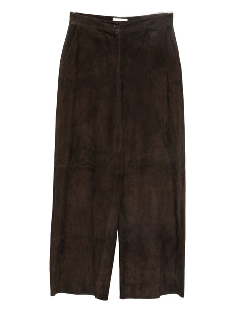 Via Masini 80 Leather wide-leg trousers