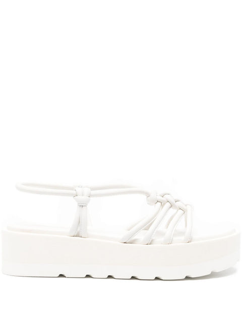 Gianvito Rossi Hebe leather knotted platform sandals.