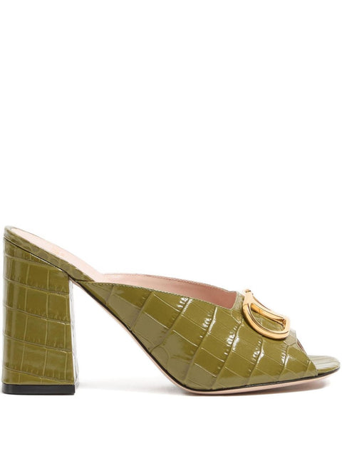 Valentino Garavani VLogo Signature Slide Sandal In Printed Calfskin 95MM