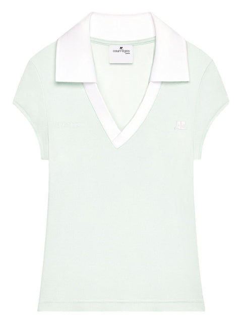 Courreges Pre CourrÃ¨ges Logo cropped polo shirt