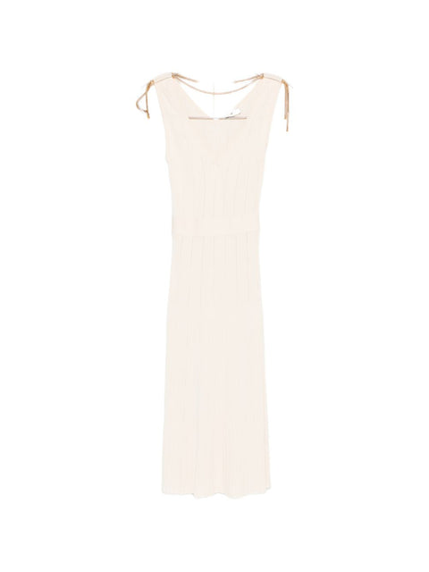 Elisabetta Franchi V-neck sleeveless A-line skirt Knitted midi dress