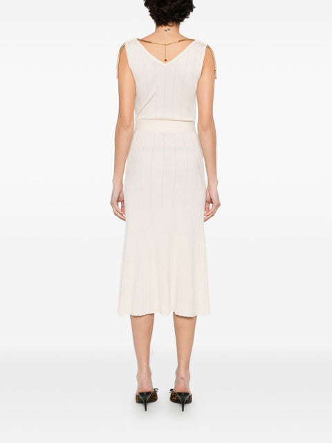 Elisabetta Franchi V-neck sleeveless A-line skirt Knitted midi dress