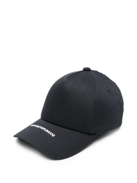 Emporio Armani Canvas Baseball Cap With Embroidered Logo