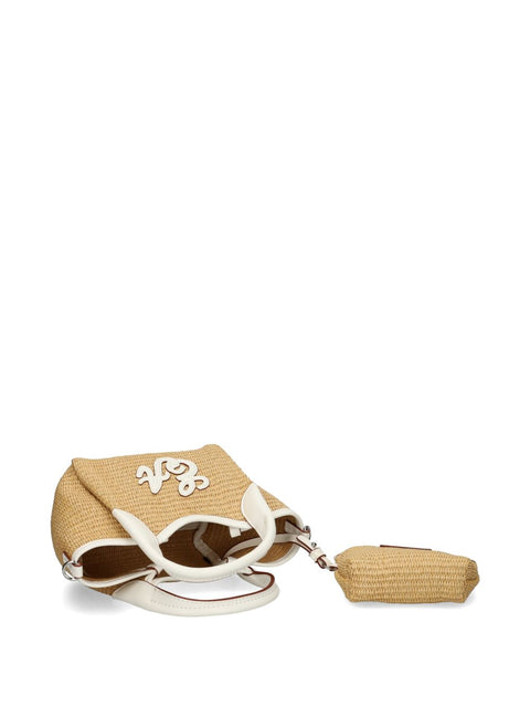 Emporio Armani Woven Straw Small Shopper Bag