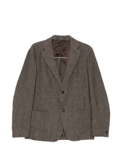 Emporio Armani Linen single-breasted blazer jacket