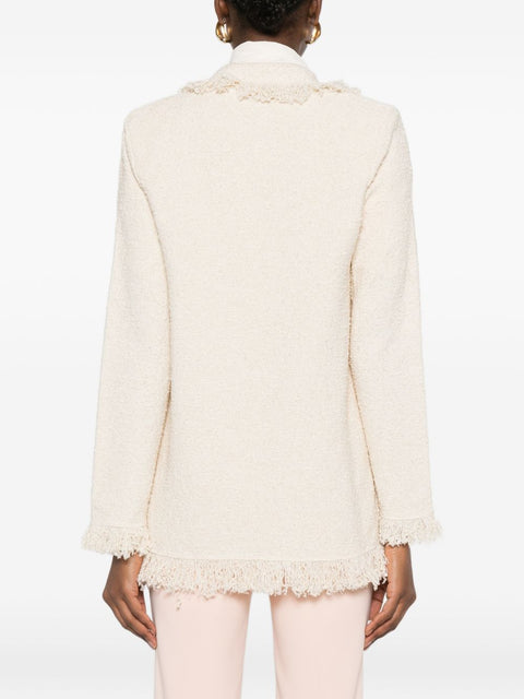 Elisabetta Franchi V-neck patch pockets Cotton double-breasted jacket