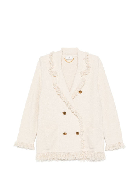 Elisabetta Franchi V-neck patch pockets Cotton double-breasted jacket