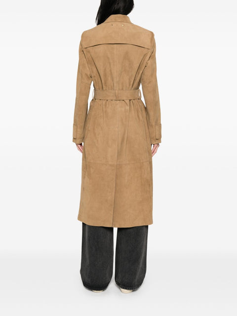 Golden Goose Suede leather trench coat