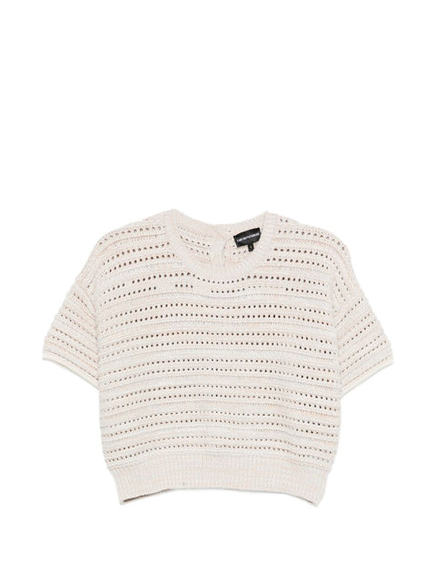 Emporio Armani Cotton open-knit cardigan
