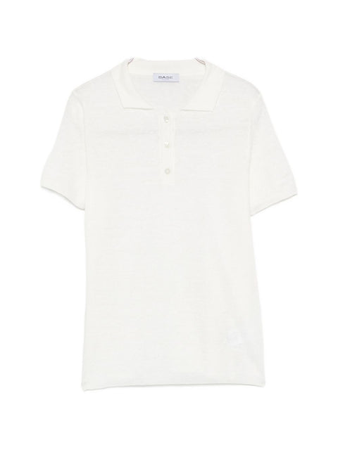 Base Linen and cotton blend polo shirt