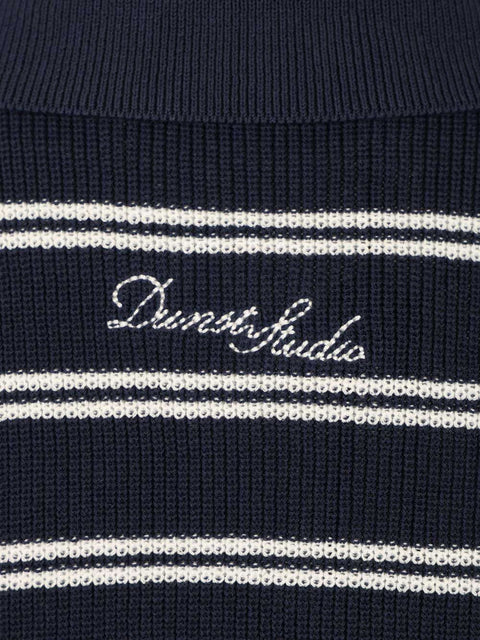 Dunst Cotton blend striped polo shirt