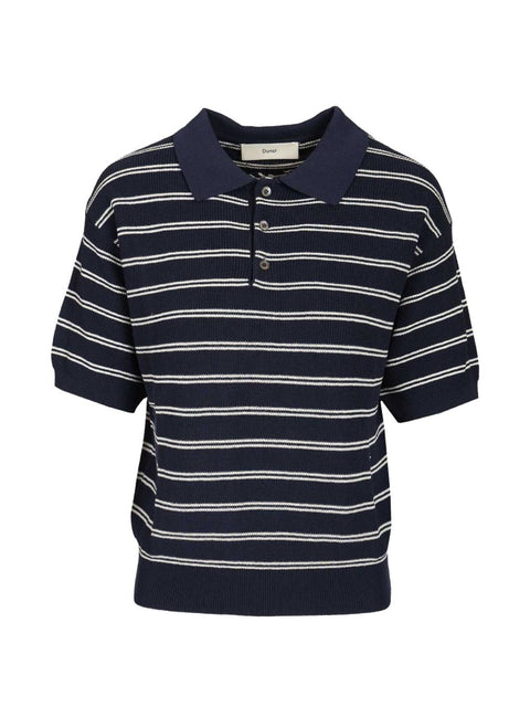 Dunst Cotton blend striped polo shirt