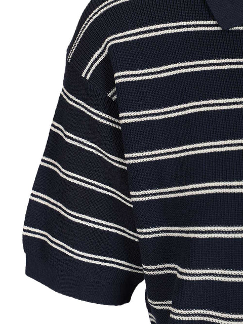 Dunst Cotton blend striped polo shirt