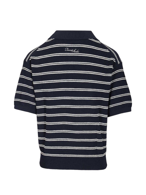 Dunst Cotton blend striped polo shirt