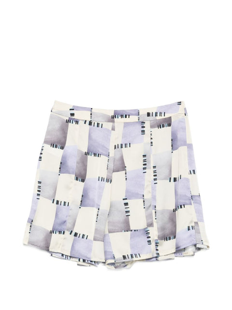 Emporio Armani Abstract Print Pleated Shorts