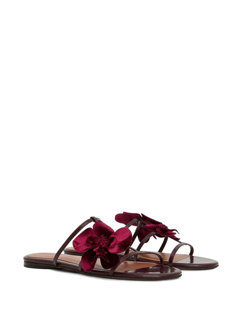 Zimmermann Orchid Leather Flat Sandals