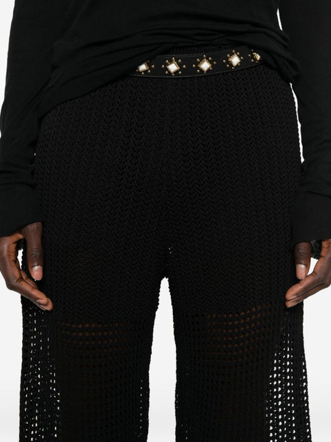 Iro Crochet Knit Wide-Leg Trousers
