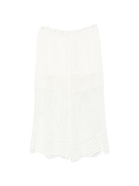 Iro Crochet Knit Wide-Leg Trousers
