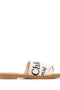 Chloé Chloe Woody Linen Flat Sandals