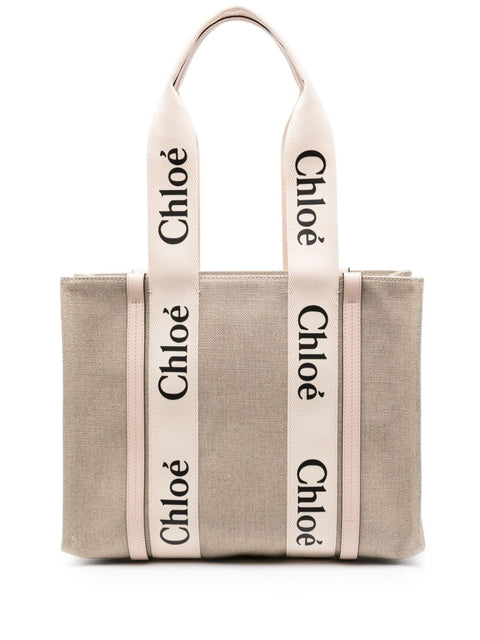 Chloé Chloe Woody Small Linen Tote