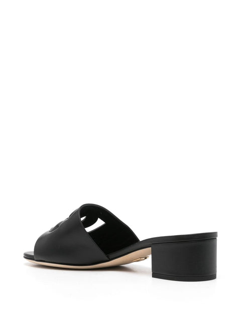 Dolce & Gabbana DG Logo Leather Mules