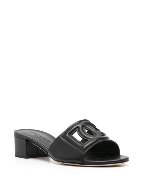 Dolce & Gabbana DG Logo Leather Mules