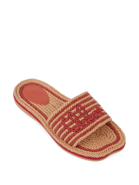Chloé Chloe Sand Raffia Slides