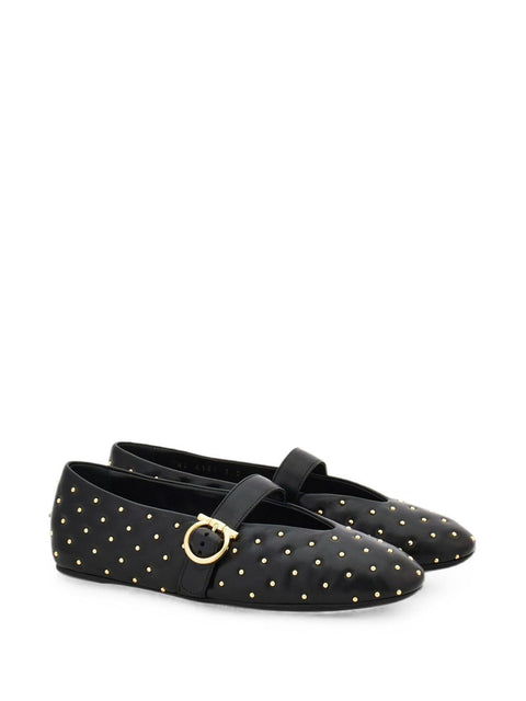 Ferragamo Leather Quilted Ballet Flats