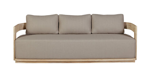 Eclipse Outdoor solid Teak Wood Sofa Set - Gray fabric
