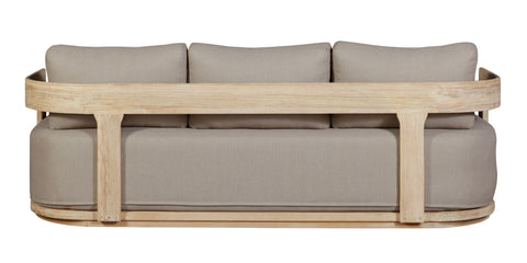 Eclipse Outdoor Solid Teak Wood Sofa Natural Look - Gray Fabric