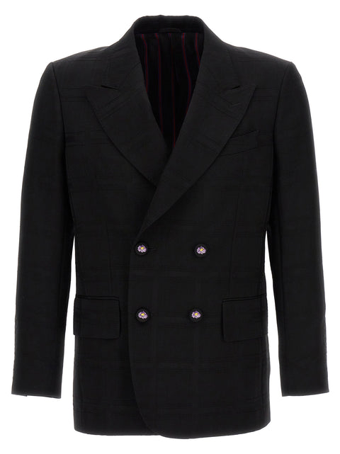 Etro Check Double-breasted Blazer