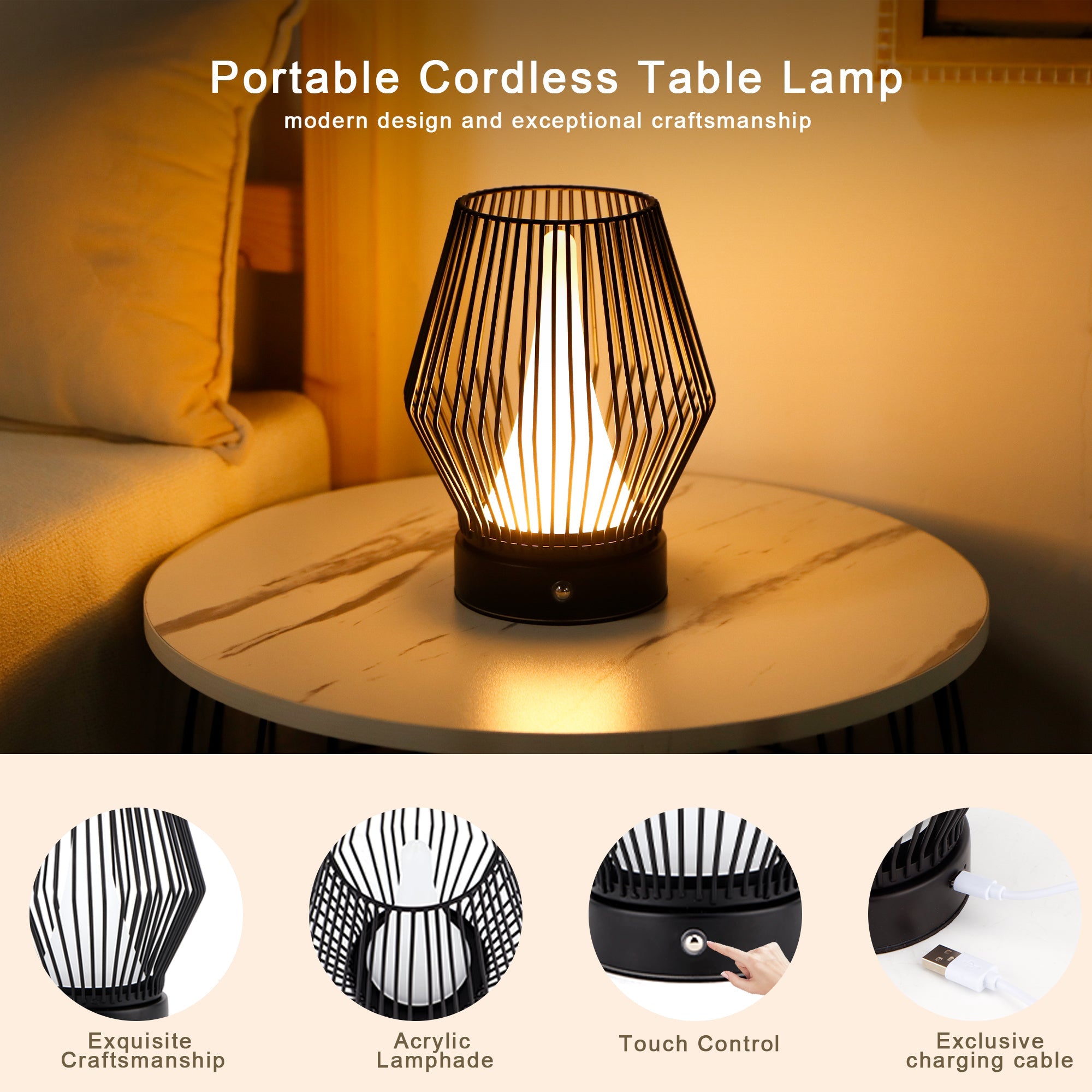 3000mAh Portable Lamp Rechargeable Lantern