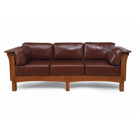Mission Crofter Sofa - Solid Quarter Sawn Oak and Leather Cushions