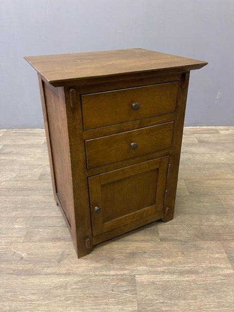 Mission Style Tapered Leg 2 Drawer Nightstand