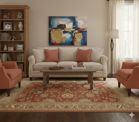 Hand-Knotted Sultanabad Vegetable-Dyed Wool Rug, 8' x 11' (K)