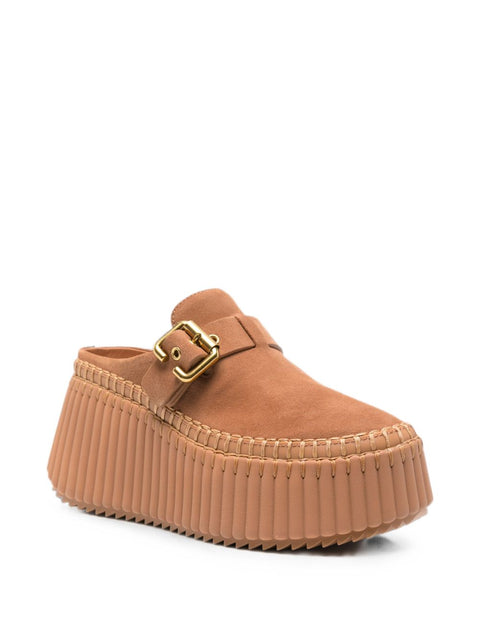 Chloé Chloe Nama Suede Leather Slippers
