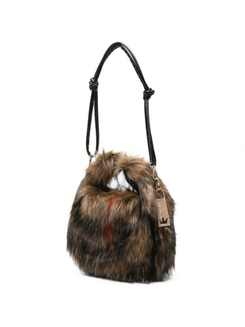La Milanesa Alva Faux-Fur Shoulder Bag