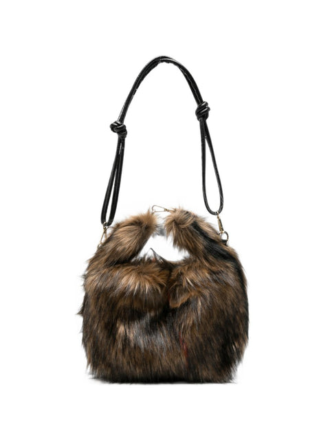 La Milanesa Alva Faux-Fur Shoulder Bag