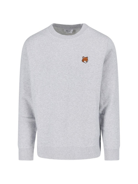 Maison Kitsuné Maison Kitsune Fox Head Cotton Crewneck Sweatshirt