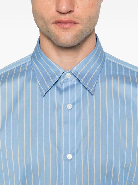 Auralee Cotton and silk striped shirt