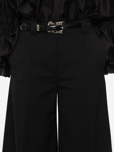 The Latest Wool Blend Flared Trousers